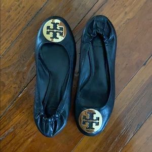 Black Tory Burch flats. Worn once.